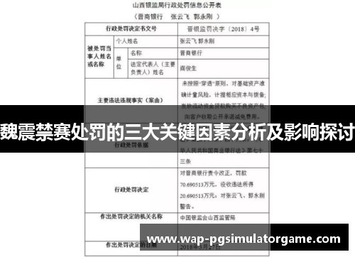 魏震禁赛处罚的三大关键因素分析及影响探讨